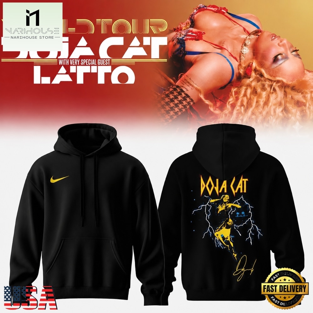 Doja Cat Tour Ma Vie World Tour 2026 Signature Black Hoodie, Popular 3D Music Tee Doja Cat Tour Ma Vie World Tour 2026 Signature Black Hoodie, Popular 3D Music Tee