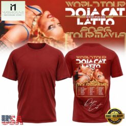 Doja Cat Tour Ma Vie World Tour 2026 Signature Graphic Red T Shirt, Popular 3D Music Tee Doja Cat Tour MA Vie World Tour 2026 Signature Graphic Red T Shirt
