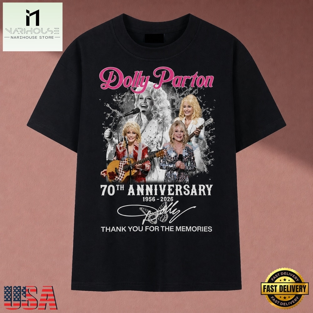 Dolly Parton 70th Anniversary 1956 2026 Signatures Graphic T Shirt, Music Fan 2D Shirt Dolly Parton 70th Anniversary 1956 2026 Signatures Graphic T Shirt, Music Fan 2D Shirt