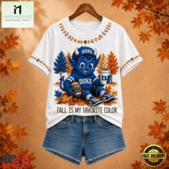 Duke Blue Devils NCAA Fall Is My Favorite Color Football Unisex 3D Shirt, NCAA College 3D Shirt Duke Blue Devils Ncaa Fall IS MY Favorite Color Football Unisex 3D Shirt