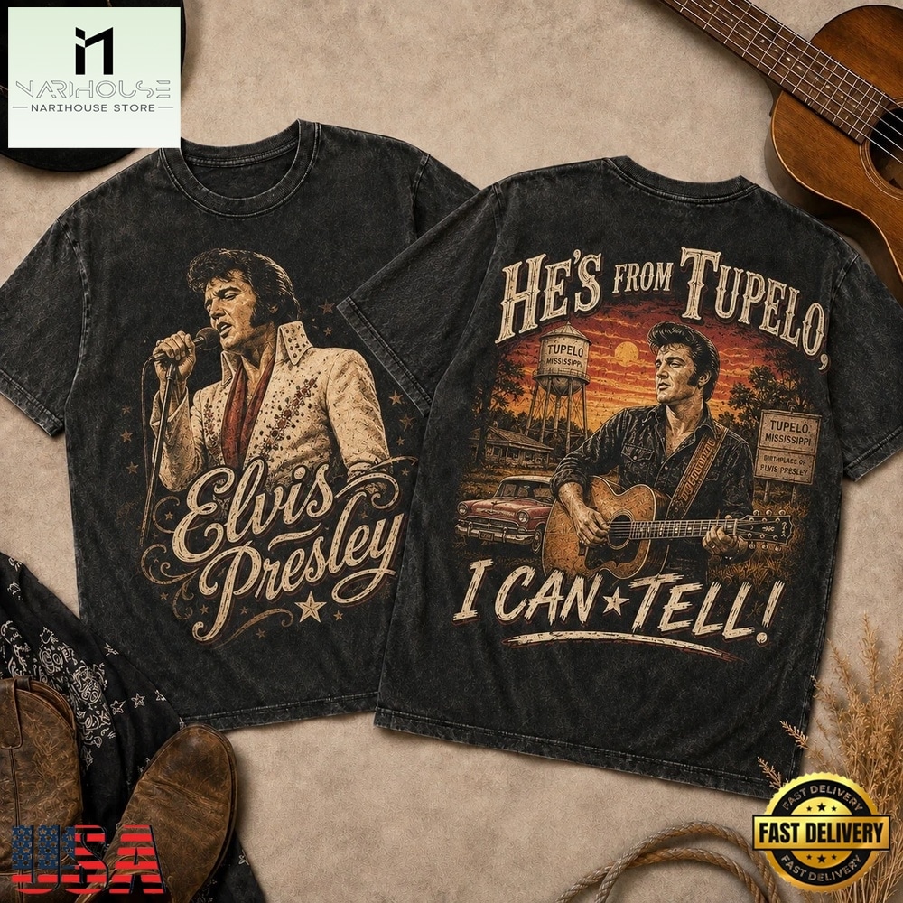 Elvis Presley Tupelo Water Tower Vintage Portrait 3D Shirt, Popular 3D Music Tee Elvis Presley Tupelo Water Tower Vintage Portrait 3D Shirt, Popular 3D Music Tee