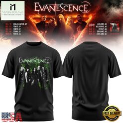 Evanescence Australia & New Zealand Tour 2027 Graphic Design T Shirt, Popular 3D Music Tee Evanescence Australia New Zealand Tour 2027 Graphic Design T Shirt
