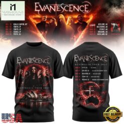 Evanescence Australia & New Zealand Tour 2027 Scheduler T Shirt, Popular 3D Music Tee Evanescence Australia New Zealand Tour 2027 Scheduler T Shirt