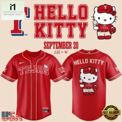 Exclusive Tejas City Connect Texas Rangers x Hello Kitty 2026 Baseball Jersey, Concert Baseball Jersey Exclusive Tejas City Connect Texas Rangers X Hello Kitty 2026 Baseball Jersey