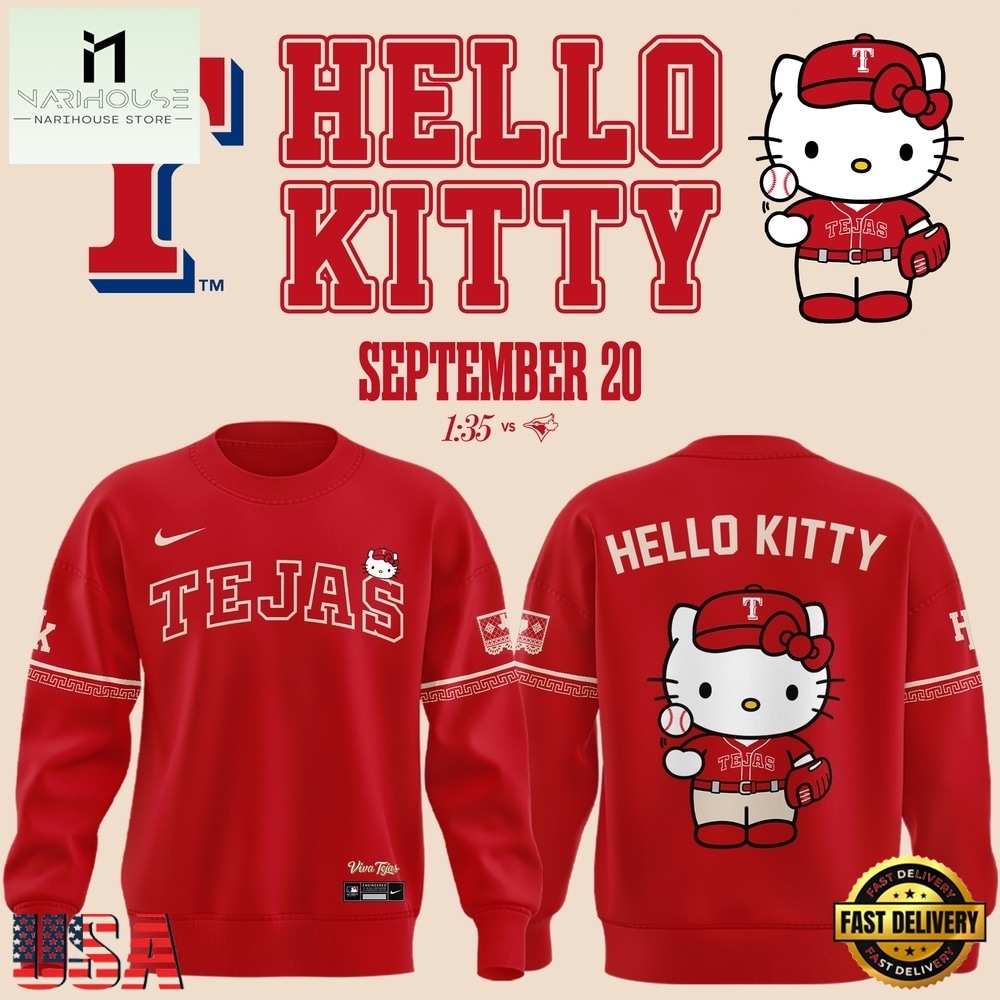 Exclusive Tejas City Connect Texas Rangers x Hello Kitty 2026 Sweatshirt, Popular 3D Music Tee Exclusive Tejas City Connect Texas Rangers x Hello Kitty 2026 Sweatshirt, Popular 3D Music Tee