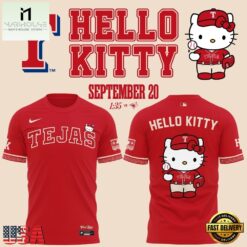 Exclusive Tejas City Connect Texas Rangers x Hello Kitty 2026 T Shirt, Popular 3D Music Tee Exclusive Tejas City Connect Texas Rangers X Hello Kitty 2026 T Shirt