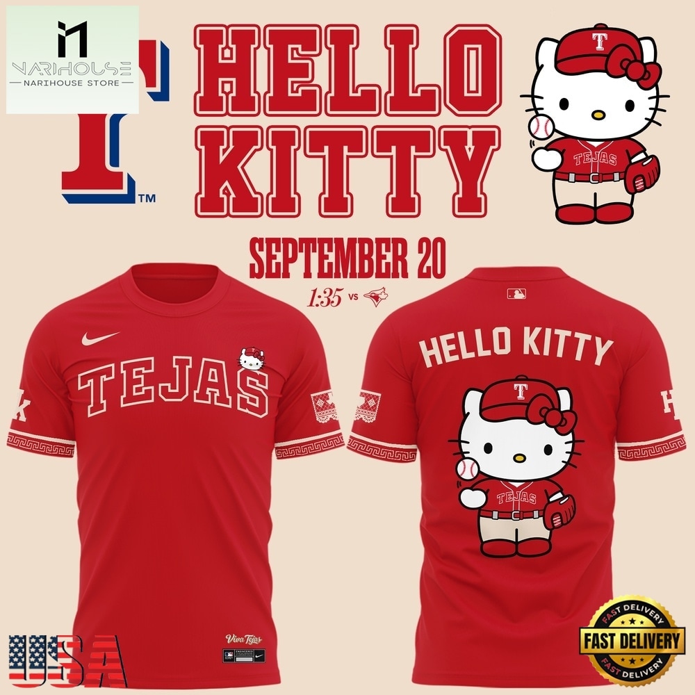 Exclusive Tejas City Connect Texas Rangers x Hello Kitty 2026 T Shirt, Popular 3D Music Tee Exclusive Tejas City Connect Texas Rangers x Hello Kitty 2026 T Shirt, Popular 3D Music Tee