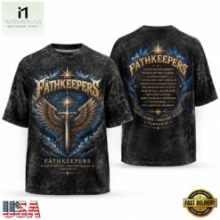 Faithkeepers Vintage Heavy Metal Style Wings Sword Graphic T Shirt, Popular 3D Music Tee Faithkeepers Vintage Heavy Metal Style Wings Sword Graphic T Shirt