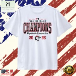 Fayetteville Woodpeckers Merch Carolina League Champions 2026 T Shirt, Stylish 2D Graphic Shirt Fayetteville Woodpeckers Merch Carolina League Champions 2026 T Shirt