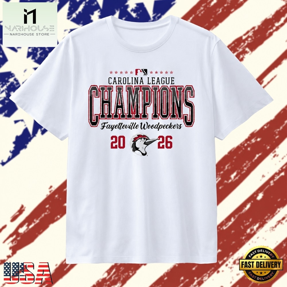 Fayetteville Woodpeckers Merch Carolina League Champions 2026 T Shirt, Stylish 2D Graphic Shirt Fayetteville Woodpeckers Merch Carolina League Champions 2026 T Shirt, Stylish 2D Graphic Shirt