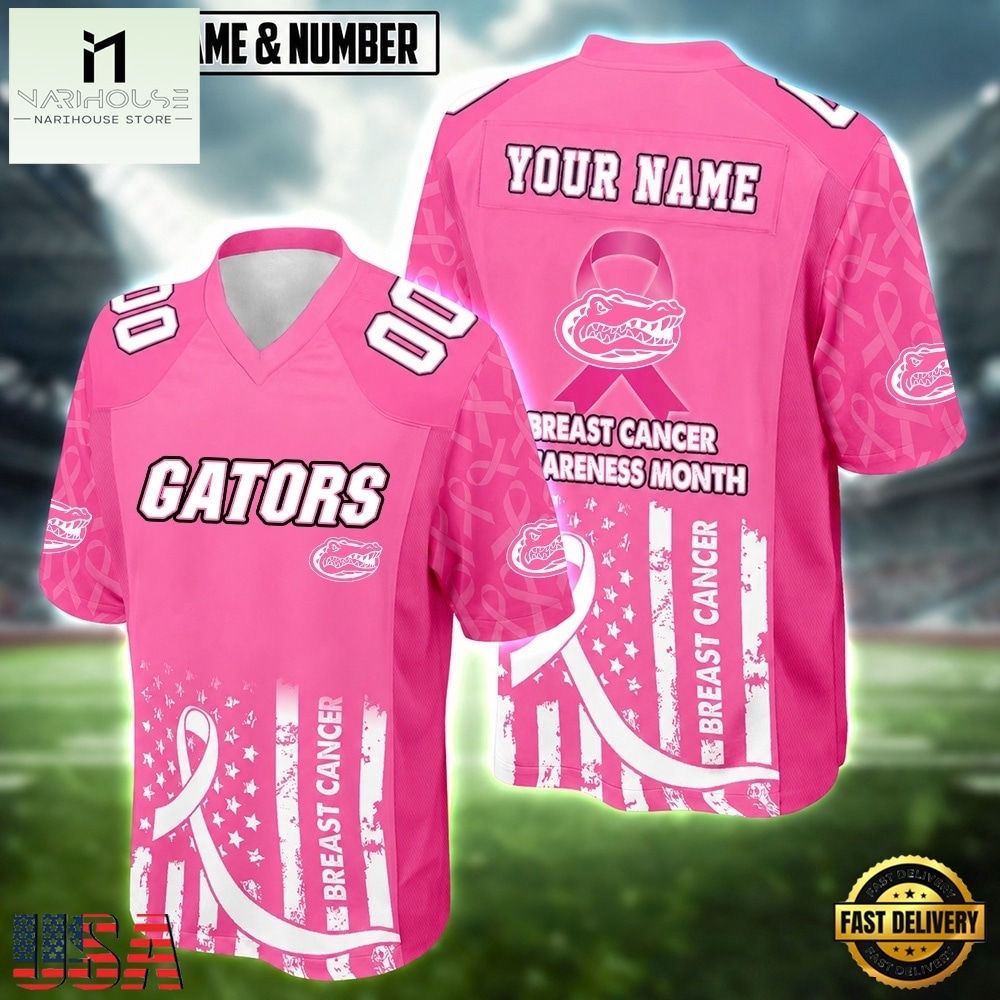 Florida Gators NCAA Breast Cancer Awareness Month 2026 Football Jersey, Trending Football Shirt Florida Gators NCAA Breast Cancer Awareness Month 2026 Football Jersey, Trending Football Shirt