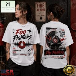Foo Fighters Fire Prevention Week Rock 3D Shirt, Popular 3D Music Tee Foo Fighters Fire Prevention Week Rock 3D Shirt