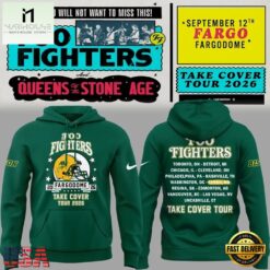 Foo Fighters x North Dakota State Bison Football Take Cover Tour 2026 Hoodie, Popular 3D Music Tee Foo Fighters X North Dakota State Bison Football Take Cover Tour 2026 Hoodie