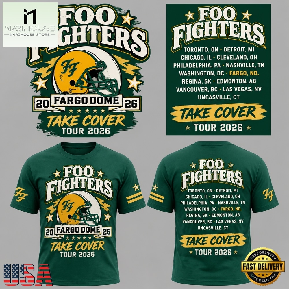 Foo Fighters x North Dakota State Bison Football Take Cover Tour T Shirt, Hot 3D Shirt Trend Foo Fighters x North Dakota State Bison Football Take Cover Tour T Shirt, Hot 3D Shirt Trend