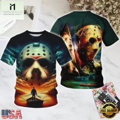 Friday the 13th Crystal Lake Memories 2 Halloween All Over Print T Shirt, Popular 3D Music Tee Friday The 13th Crystal Lake Memories 2 Halloween All Over Print T Shirt