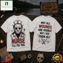 Friday the 13th Nurse I’ll Fix You Horror 3D Shirt, Popular 3D Music Tee Friday The 13th Nurse I LL Fix You Horror 3D Shirt