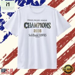Fukuoka SoftBank Hawks 2026 Persol Pacific League Champions T Shirt, Stylish 2D Graphic Shirt Fukuoka Softbank Hawks 2026 Persol Pacific League Champions T Shirt