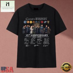 Game Of Thrones 15th Anniversary 2011 2026 Signatures T Shirt, Music Fan 2D Shirt Game OF Thrones 15th Anniversary 2011 2026 Signatures T Shirt
