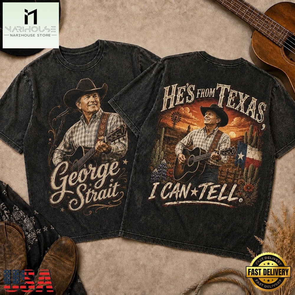 George Strait Vintage Portrait Sunset Guitar 3D Shirt, Popular 3D Music Tee George Strait Vintage Portrait Sunset Guitar 3D Shirt