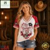 Georgia Bulldogs NCAA Bow and Floral Team Spirit V Neck T Shirt, NCAA College V Neck Tee Georgia Bulldogs Ncaa Bow And Floral Team Spirit V Neck T Shirt
