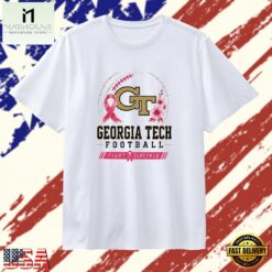 Georgia Tech Yellow Jackets Football Fight Together Breast Cancer Awareness T Shirt, Stylish 2D Graphic Shirt Georgia Tech Yellow Jackets Football Fight Together Breast Cancer Awareness T Shirt