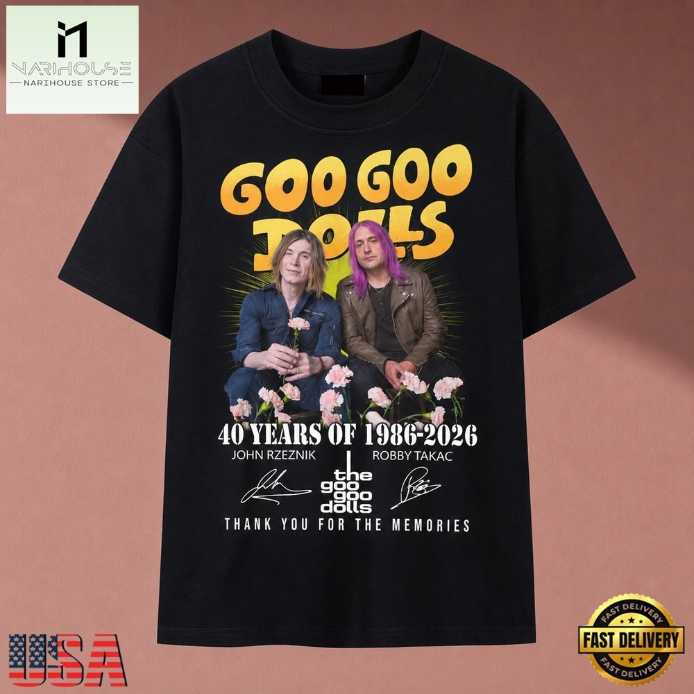 Goo Goo Dolls 40 Years Of 1986 2026 Anniversary Signatures T Shirt, Music Fan 2D Shirt Goo Goo Dolls 40 Years Of 1986 2026 Anniversary Signatures T Shirt, Music Fan 2D Shirt