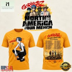 Gorillaz The North American Mountain Tour 2026 Signature 3D Shirt, Popular 3D Music Tee Gorillaz The North American Mountain Tour 2026 Signature 3D Shirt