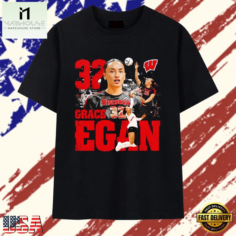 Grace Egan Wisconsin Volleyball 32 NCAA T Shirt, Stylish 2D Graphic Shirt Grace Egan Wisconsin Volleyball 32 NCAA T Shirt, Stylish 2D Graphic Shirt