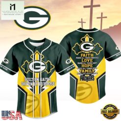 Green Bay Packers NFL Blessed Beyond The Score Baseball Jersey, NFL Game Day Jersey Green Bay Packers Nfl Blessed Beyond The Score Baseball Jersey