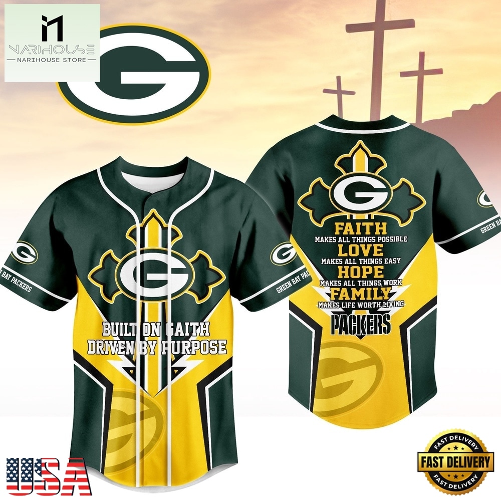 Green Bay Packers NFL Blessed Beyond The Score Baseball Jersey, NFL Game Day Jersey Green Bay Packers NFL Blessed Beyond The Score Baseball Jersey, NFL Game Day Jersey