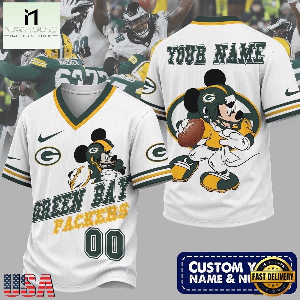 Green Bay Packers NFL Mickey Quarterback Football Jersey, NFL Team Football Jersey Green Bay Packers NFL Mickey Quarterback Football Jersey, NFL Team Football Jersey