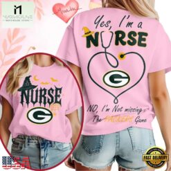 Green Bay Packers NFL Night Shift Never Misses Game Day Halloween Nurse Unisex 3D Shirt, NFL Sporty Shirt Green Bay Packers Nfl Night Shift Never Misses Game Day Halloween Nurse Unisex 3D Shirt