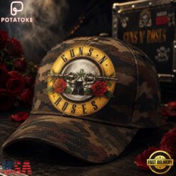 Guns N’ Roses Appetite for Chaos Camo Roses Rock Classic Cap