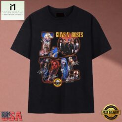 Guns N Roses LOVE Signatures Heavy Metal Band Graphic T Shirt, Music Fan 2D Shirt Guns N Roses Love Signatures Heavy Metal Band Graphic T Shirt