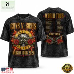 Guns N Roses Official World Tour 2026 Classic Logo Vintage Rock T Shirt, Popular 3D Music Tee Guns N Roses Official World Tour 2026 Classic Logo Vintage Rock T Shirt