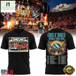 Guns N’ Roses The Jungle Rose Bowl Stadium Pasadena CA 2026 Tour T Shirt, Popular 3D Music Tee Guns N Roses The Jungle Rose Bowl Stadium Pasadena CA 2026 Tour T Shirt