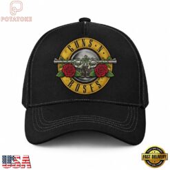 Guns N Roses Vintage Pistol & Rose Logo Black Classic Cap
