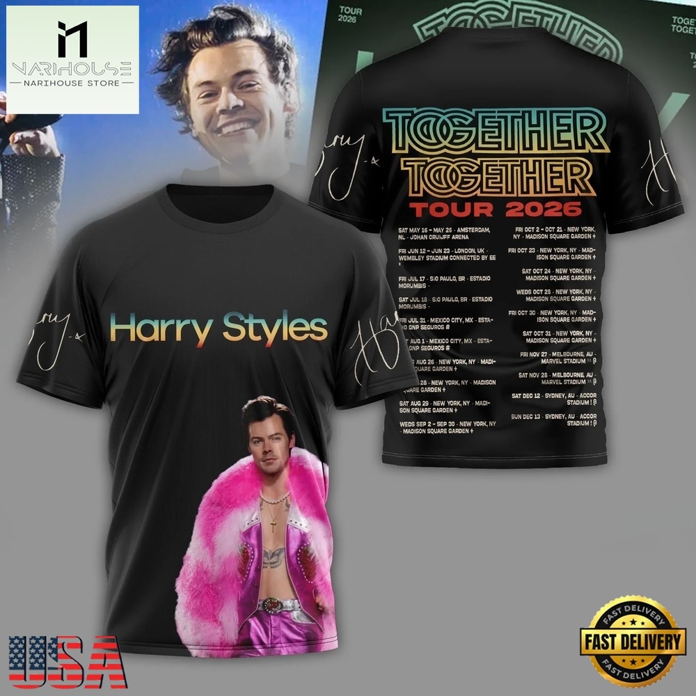Harry Styles Merch Together Together Tour 2026 T Shirt, Popular 3D Music Tee Harry Styles Merch Together Together Tour 2026 T Shirt, Popular 3D Music Tee