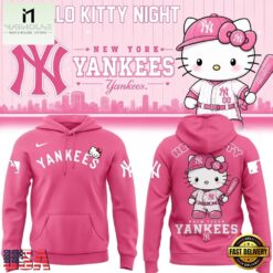 Hello Kitty x New York Yankees 2026 Pink Hoodie, Hot 3D Shirt Trend Hello Kitty X New York Yankees 2026 Pink Hoodie