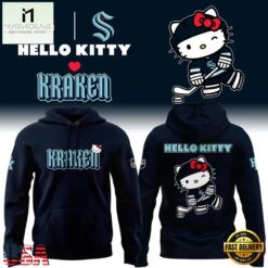 Hello Kitty x Seattle Kraken Hoodie, Popular 3D Music Tee Hello Kitty X Seattle Kraken Hoodie