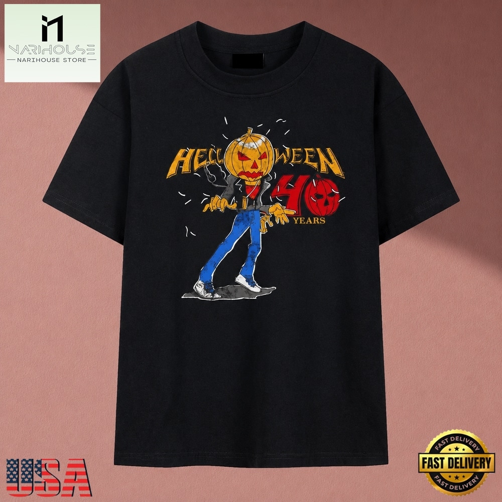 Helloween 40 Years Pumpkin Character Metal Band T Shirt, Music Fan 2D Shirt Helloween 40 Years Pumpkin Character Metal Band T Shirt, Music Fan 2D Shirt
