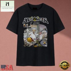 Helloween Dr. Stein Cartoon Single Artwork Graphic T Shirt, Music Fan 2D Shirt Helloween DR Stein Cartoon Single Artwork Graphic T Shirt
