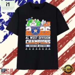 Houston Astros 2026 AL West Division Champions Orbit Mascot T Shirt, Stylish 2D Graphic Shirt Houston Astros 2026 AL West Division Champions Orbit Mascot T Shirt