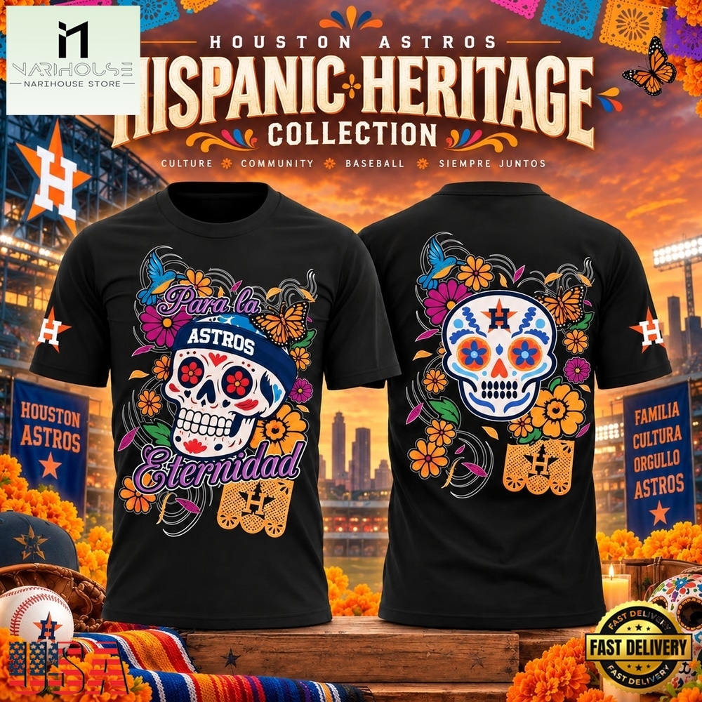 Houston Astros 2026 Hispanic Heritage Dia de los Muertos Graphic T Shirt, Hot 3D Shirt Trend Houston Astros 2026 Hispanic Heritage Dia de los Muertos Graphic T Shirt, Hot 3D Shirt Trend