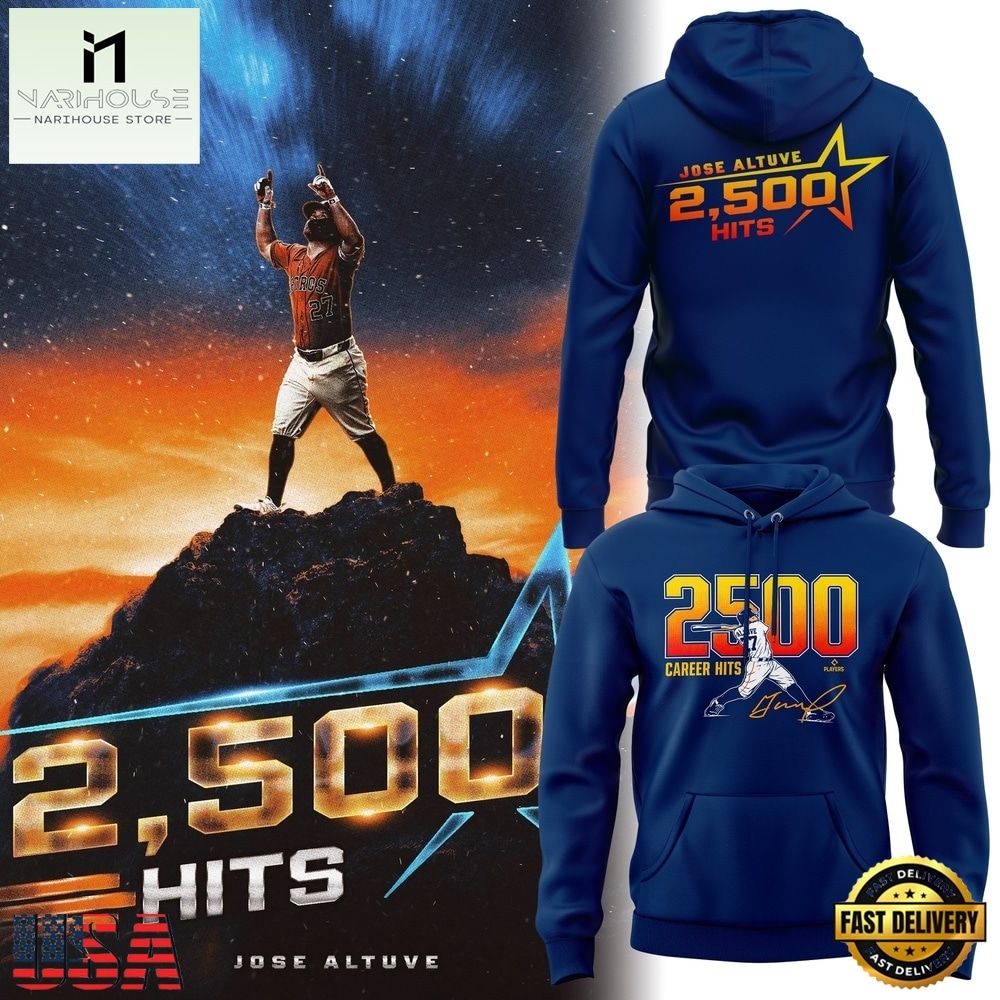 Houston Astros JOSE ALTUVE 2500 CAREER HITS Navy Hoodie, Hot 3D Shirt Trend Houston Astros JOSE ALTUVE 2500 CAREER HITS Navy Hoodie, Hot 3D Shirt Trend