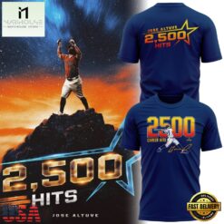 Houston Astros JOSE ALTUVE 2500 CAREER HITS Navy T Shirt, Hot 3D Shirt Trend Houston Astros Jose Altuve 2500 Career Hits Navy T Shirt