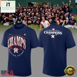 Houston Astros Navy 2026 AL West Division Champions T Shirt, Hot 3D Shirt Trend Houston Astros Navy 2026 AL West Division Champions T Shirt