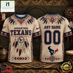 Houston Texans 2026 NFL Native American Heritage 3D Shirt, NFL Sporty Shirt Houston Texans 2026 Nfl Native American Heritage 3D Shirt