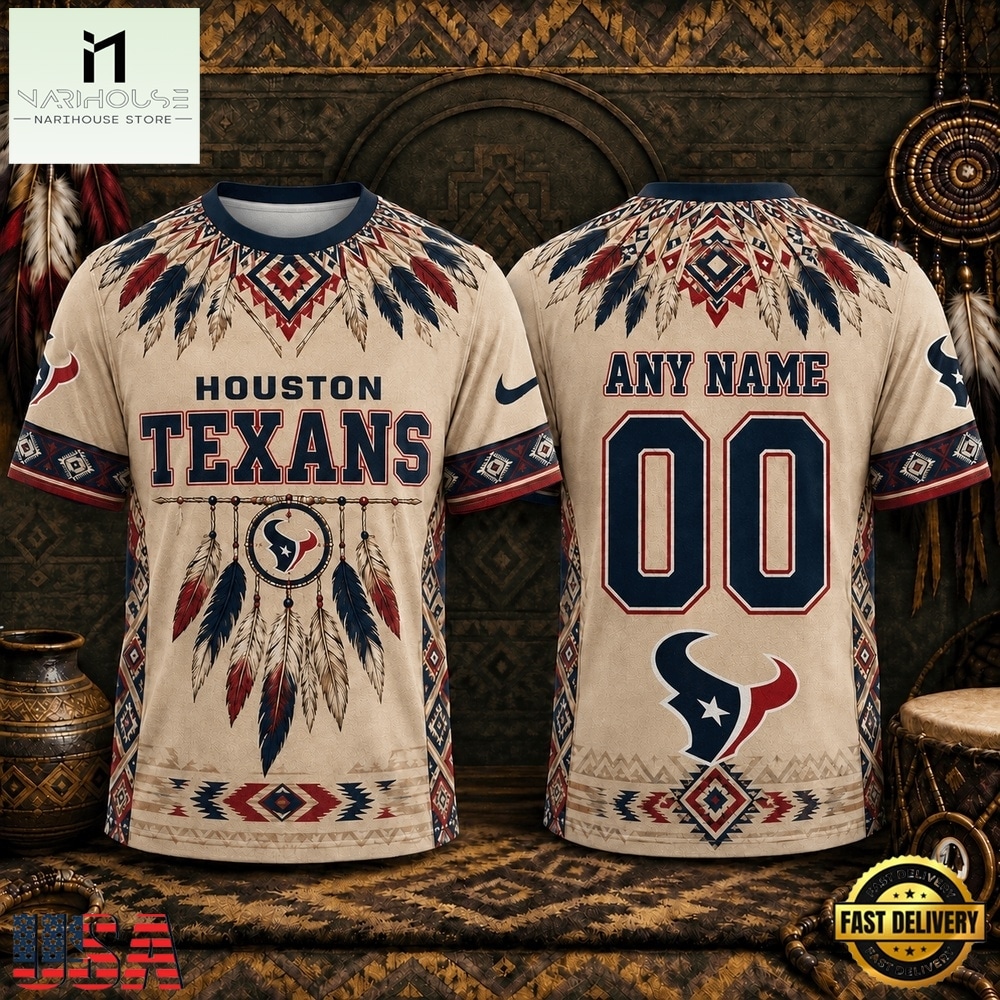Houston Texans 2026 NFL Native American Heritage 3D Shirt, NFL Sporty Shirt Houston Texans 2026 NFL Native American Heritage 3D Shirt, NFL Sporty Shirt