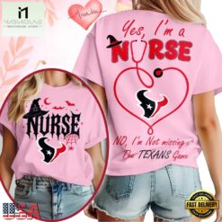 Houston Texans NFL Night Shift Never Misses Game Day Halloween Nurse Unisex 3D Shirt, NFL Sporty Shirt Houston Texans Nfl Night Shift Never Misses Game Day Halloween Nurse Unisex 3D Shirt